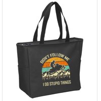 Funny Snowmobile Lover DonT Follow Me I Do Stupid Things Zip Tote Bag