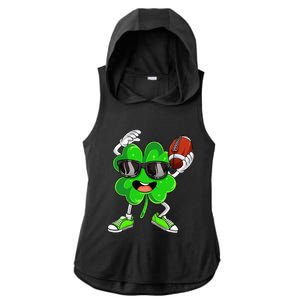 Football Shamrock Lucky Clover Irish St Patrick's Day Ladies PosiCharge Tri-Blend Wicking Draft Hoodie Tank