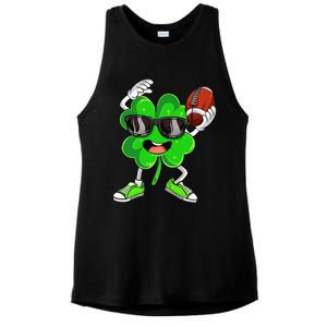 Football Shamrock Lucky Clover Irish St Patrick's Day Ladies PosiCharge Tri-Blend Wicking Tank