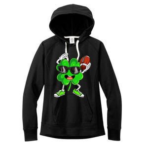 Football Shamrock Lucky Clover Irish St Patrick's Day Women's Fleece Hoodie