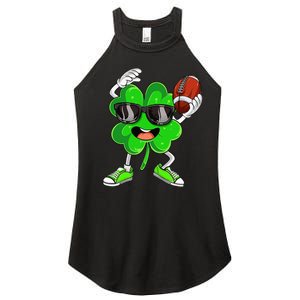 Football Shamrock Lucky Clover Irish St Patrick's Day Women's Perfect Tri Rocker Tank