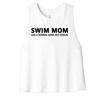 Funny Swim Mom Swimming Mom Gift Women's Racerback Cropped Tank