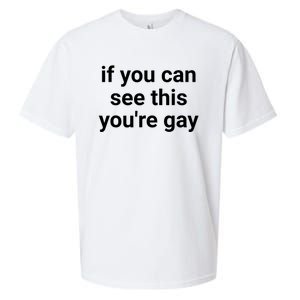 Funny Saying Men Pride Gay If You Can See This Youre Gay Sueded Cloud Jersey T-Shirt