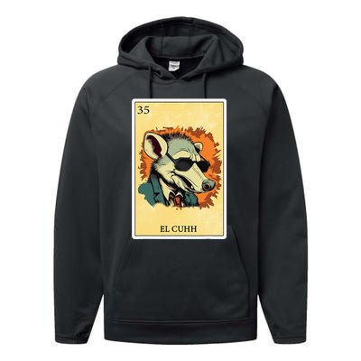 Funny Spanish Mexican Bingo Gifts El Cuhh Performance Fleece Hoodie