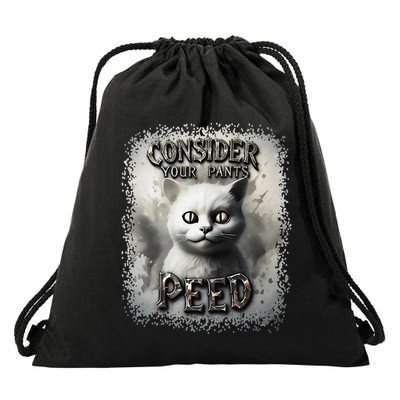 Funny Silly Meme Cat Consider Your Pants Peedcool Drawstring Bag