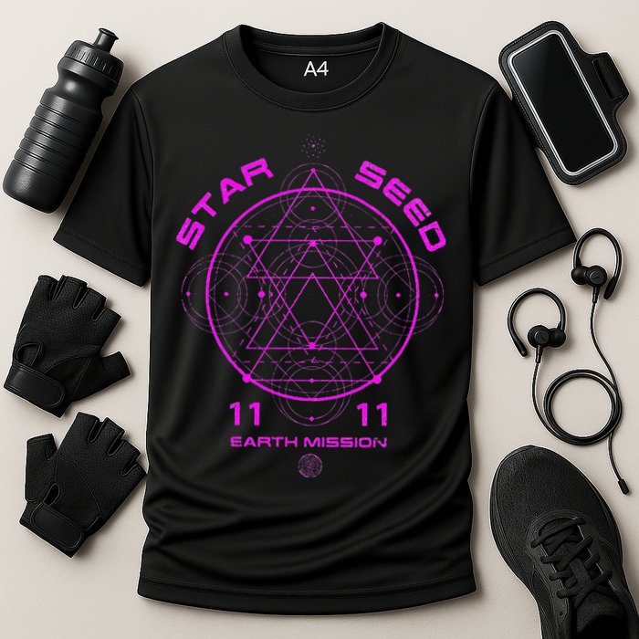 funny Starseed Mission Sacred Geometry Cooling Performance Crew T-Shirt