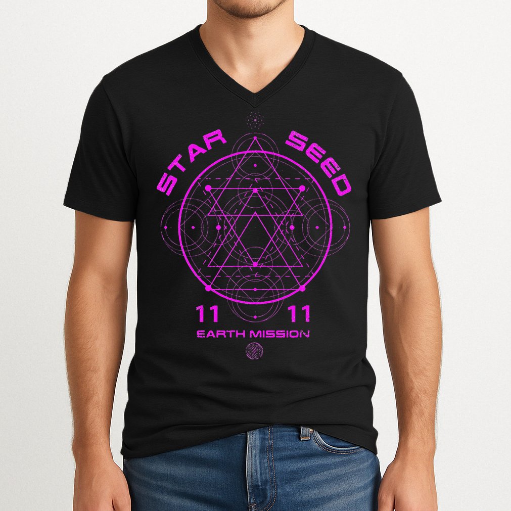 funny Starseed Mission Sacred Geometry V-Neck T-Shirt