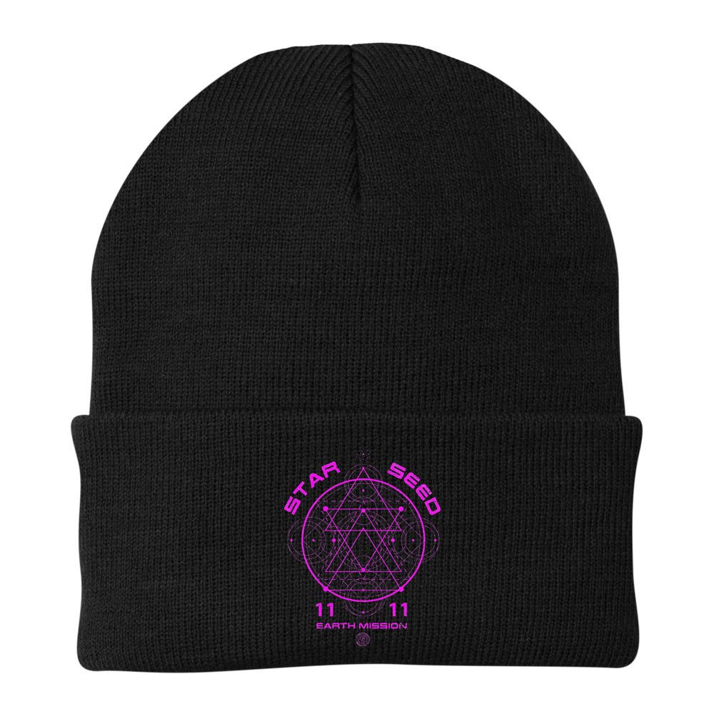funny Starseed Mission Sacred Geometry Beanie