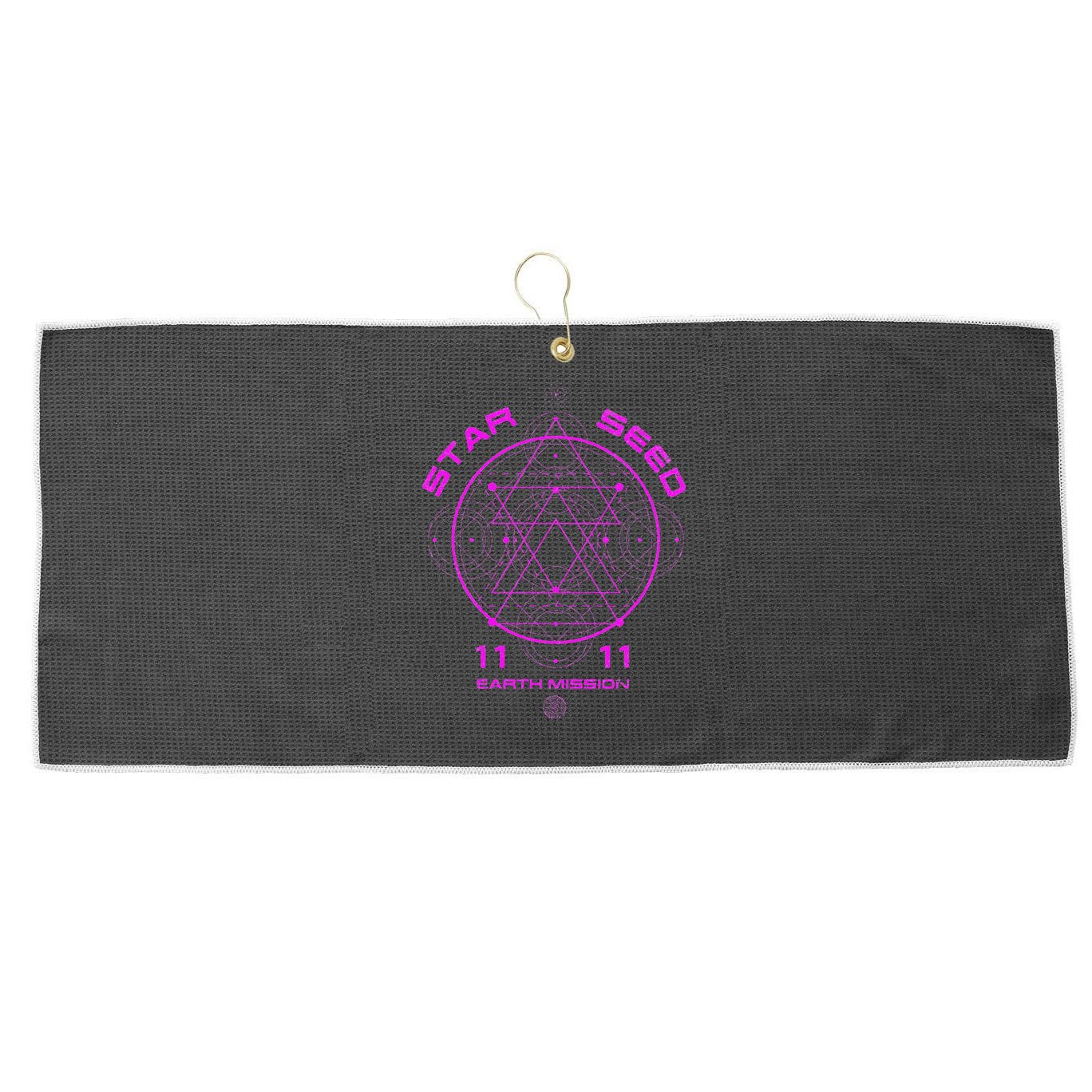 funny Starseed Mission Sacred Geometry Large Microfiber Waffle Golf Towel