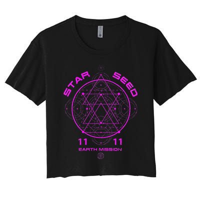 funny Starseed Mission Sacred Geometry Crop Top