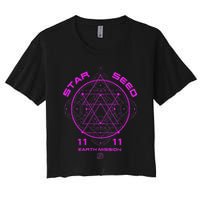 funny Starseed Mission Sacred Geometry Women's Crop Top Tee