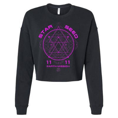 funny Starseed Mission Sacred Geometry Cropped Pullover Crew