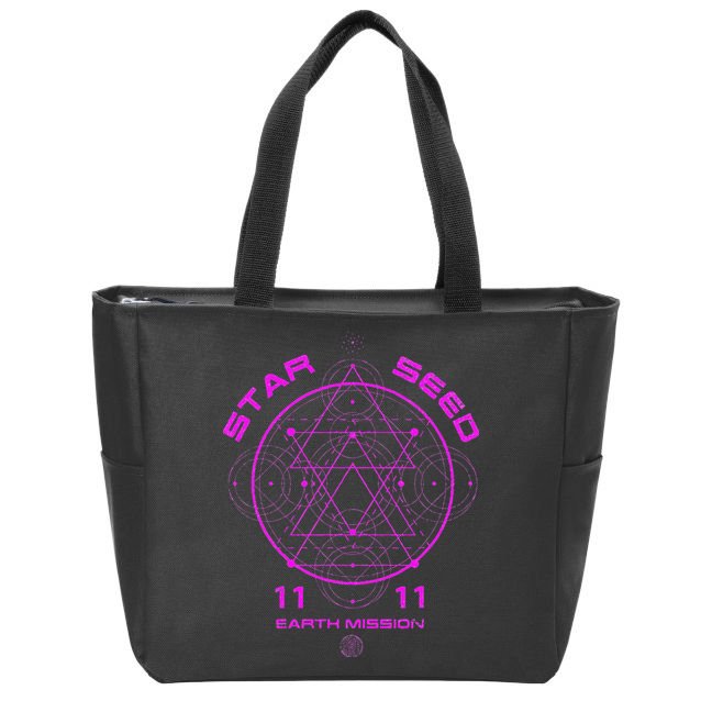 funny Starseed Mission Sacred Geometry Zip Tote Bag