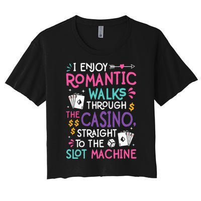 Funny Slot Machine Gambling Casino Gambler Vegas Gift Idea Women's Crop Top Tee