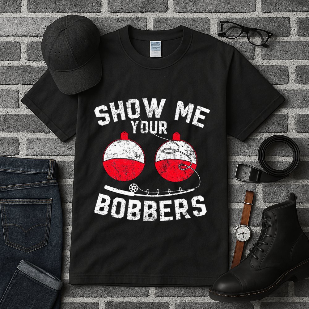 Funny Show Me Your Bobbers Cool Fishing Tall T-Shirt