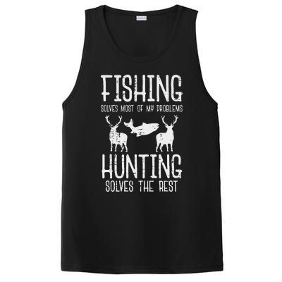 Fishing Solves Most Problems Hunting Rest Funny PosiCharge Competitor Tank