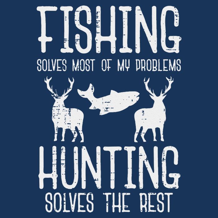 Fishing Solves Most Problems Hunting Rest Funny Flat Bill Trucker Hat