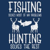 Fishing Solves Most Problems Hunting Rest Funny 16 in Basic Backpack