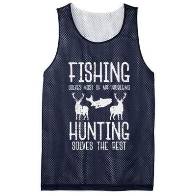 Fishing Solves Most Problems Hunting Rest Funny Mesh Reversible Basketball Jersey Tank