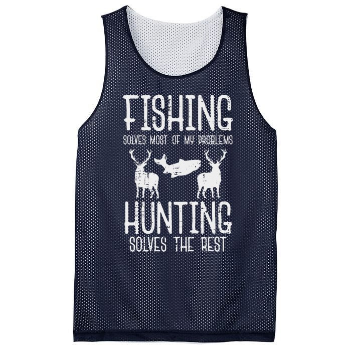 Fishing Solves Most Problems Hunting Rest Funny Mesh Reversible Basketball Jersey Tank