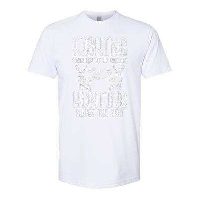 Fishing Solves Most Problems Hunting Rest Funny Softstyle CVC T-Shirt