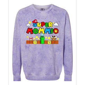 Funny Super Mommio Mothers Video Game Lovers Colorblast Crewneck Sweatshirt