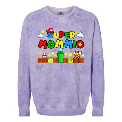 Funny Super Mommio Mothers Video Game Lovers Colorblast Crewneck Sweatshirt