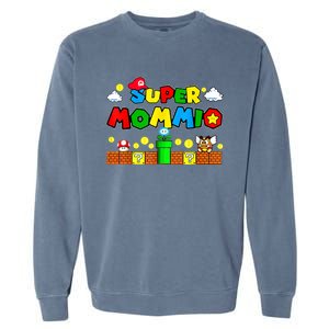 Funny Super Mommio Mothers Video Game Lovers Garment-Dyed Sweatshirt