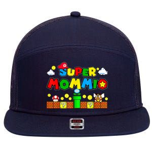 Funny Super Mommio Mothers Video Game Lovers 7 Panel Mesh Trucker Snapback Hat