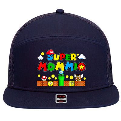 Funny Super Mommio Mothers Video Game Lovers 7 Panel Mesh Trucker Snapback Hat