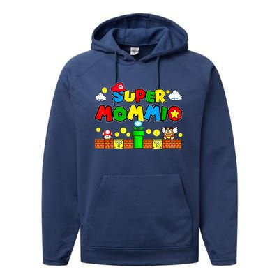 Funny Super Mommio Mothers Video Game Lovers Performance Fleece Hoodie