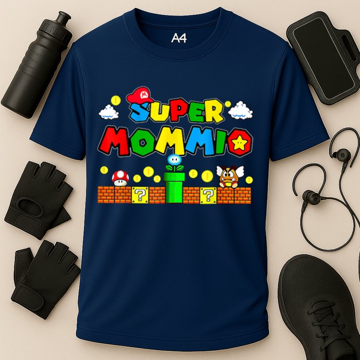 Funny Super Mommio Mothers Video Game Lovers Cooling Performance Crew T-Shirt