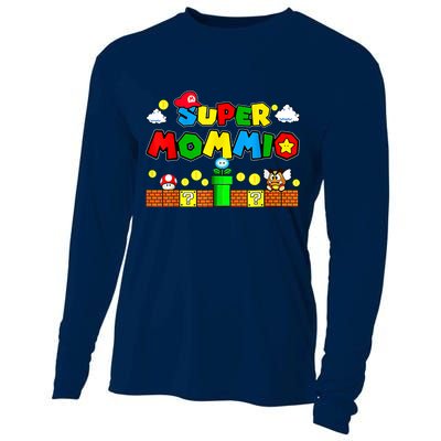 Funny Super Mommio Mothers Video Game Lovers Cooling Performance Long Sleeve Crew
