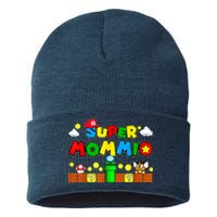 Funny Super Mommio Mothers Video Game Lovers Sustainable Knit Beanie