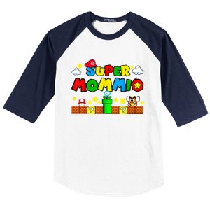 Funny Super Mommio Mothers Video Game Lovers Baseball Sleeve Shirt