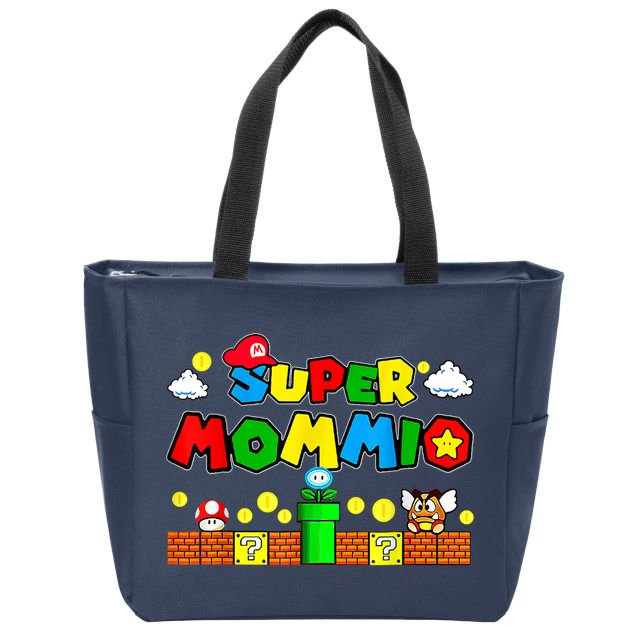 Funny Super Mommio Mothers Video Game Lovers Zip Tote Bag