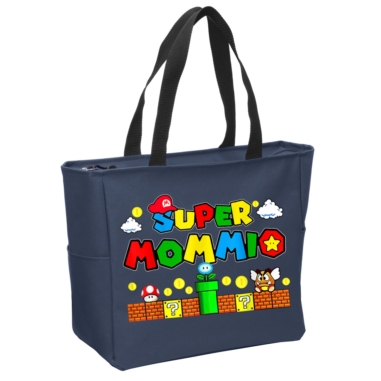 Funny Super Mommio Mothers Video Game Lovers Zip Tote Bag