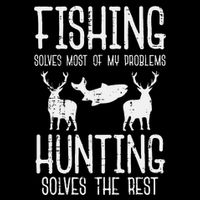 Fishing Solves Most Problems Hunting Rest Flat Bill Trucker Hat