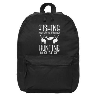 Fishing Solves Most Problems Hunting Rest 16 in Basic Backpack