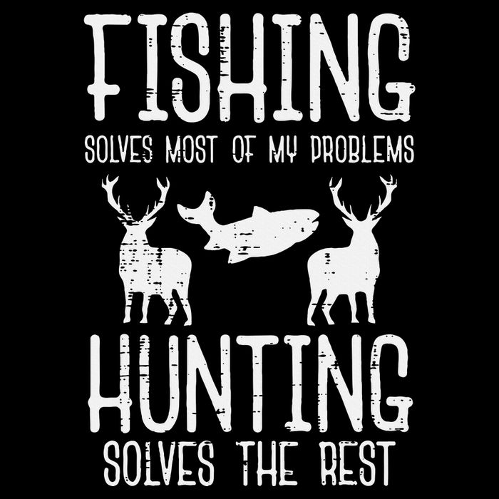 Fishing Solves Most Problems Hunting Rest 16 in Basic Backpack