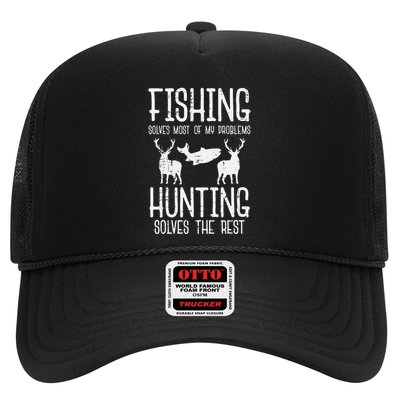 Fishing Solves Most Problems Hunting Rest Trucker Hat