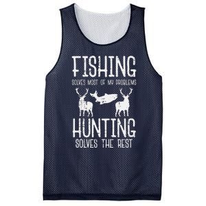 Fishing Solves Most Problems Hunting Rest Mesh Reversible Basketball Jersey Tank