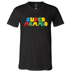 Funny Super Mommio Video Game Lover Mothers Day V-Neck T-Shirt