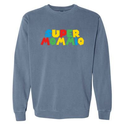 Funny Super Mommio Video Game Lover Mothers Day Garment-Dyed Sweatshirt