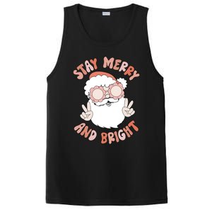 Funny Stay Merry And Bright Christmas Santa Claus Groovy Cute Gift PosiCharge Competitor Tank