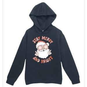 Funny Stay Merry And Bright Christmas Santa Claus Groovy Cute Gift Urban Pullover Hoodie