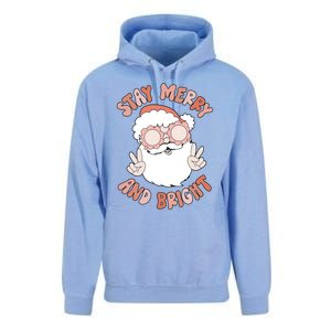 Funny Stay Merry And Bright Christmas Santa Claus Groovy Cute Gift Unisex Surf Hoodie