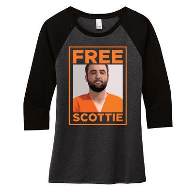 Free Scottie Mugshot Women's Tri-Blend 3/4-Sleeve Raglan Shirt