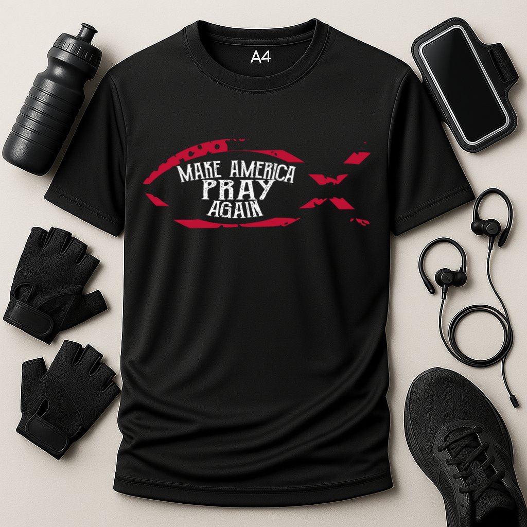 Fish Symbol Meaningful Gift Christian Gift Make America Pray Again Gift Cooling Performance Crew T-Shirt