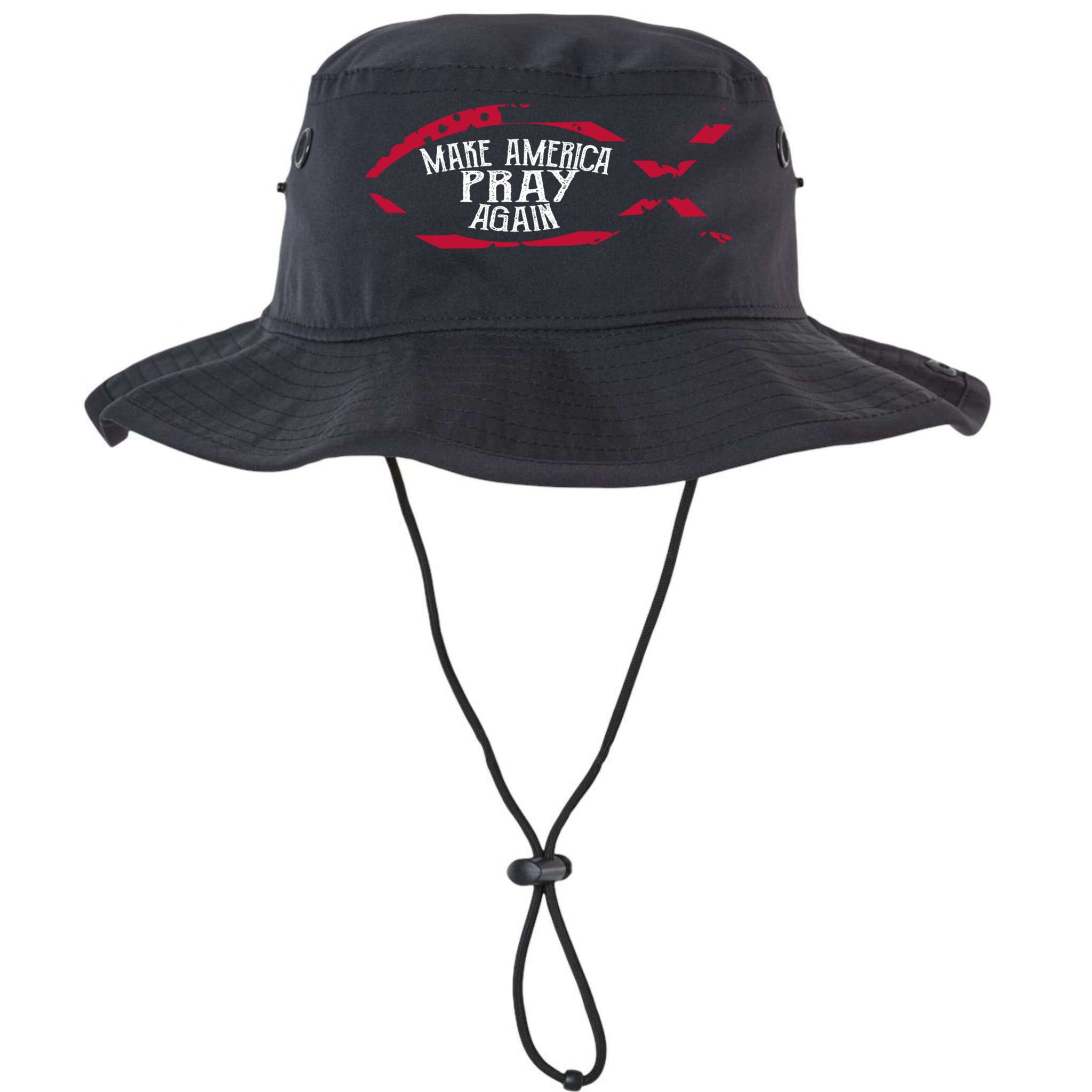 Fish Symbol Meaningful Gift Christian Gift Make America Pray Again Gift Bucket Hat